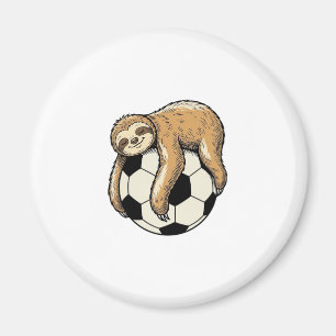 Vintage Faultier Fußball Cute Tier Shirt Design Magnet