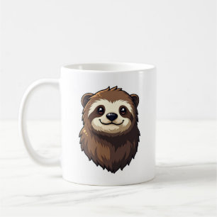 Vintage Faultier-Gesicht Retro-Wildlife-Grafik 2 Kaffeetasse