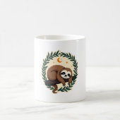 Vintage Faultier-Herz Botanisches Wald-Design 2 Kaffeetasse (Mittel)