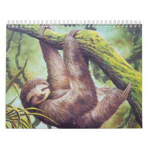 Vintage Faultier-Illustration Kalender