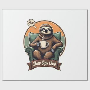 Vintage Faultier Kaffee-Shirt Ruhiger Morgen Humor Geschenkpapier