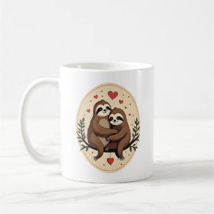 Vintage Faultier Liebe Retro Valentins Shirt 2 Kaffeetasse