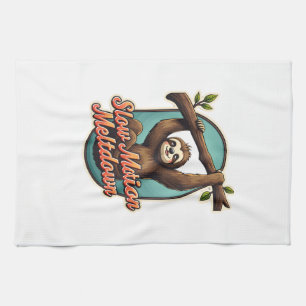Vintage Faultier Lustiges Shirt Langsames Schmelzd Geschirrtuch