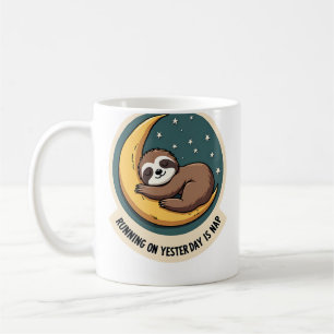 Vintage Faultier Müdes Zitat Lustiges Retro-Tierde Kaffeetasse