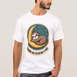 Vintage Faultier müdes Zitat lustiges Retro-Tierde T-Shirt