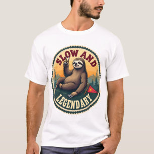 Vintage Faultier-Shirt Lustig Retro Langsam und Le T-Shirt