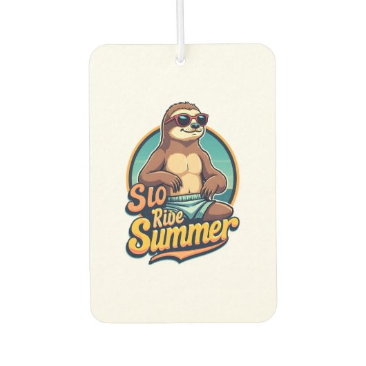 Vintage Faultier Sommer Retro-Strand-Vibes Design  Autolufterfrischer (Vorderseite)