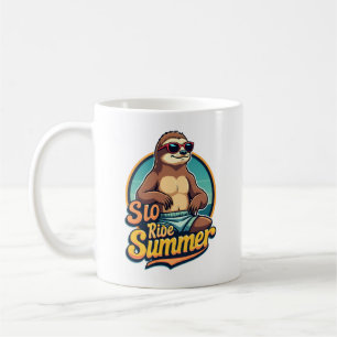 Vintage Faultier Sommer Retro-Strand-Vibes Design  Kaffeetasse