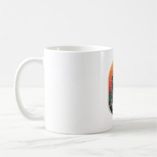 Vintage Faultier Sonnenbrille Retro Sonnenuntergan Kaffeetasse