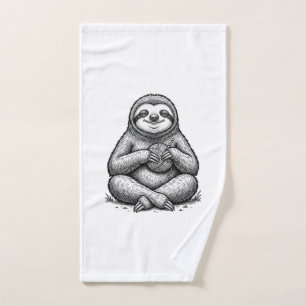 Vintage-Faultier-Strick-Stickerei-Shirt-Design_1 Handtuch