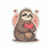 Vintage Faultier Valentinstag Süß Retro Liebesdesi Aufkleber (Vorderseite)