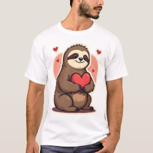 Vintage Faultier Valentinstag Süß Retro-Liebesdesi T-Shirt