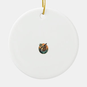 Vintage Faultier Vektor Retro-Wildtier-Abzeichen 2 Keramik Ornament