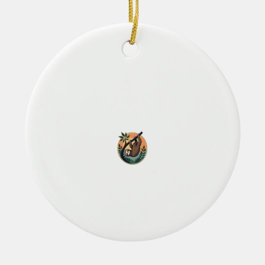 Vintage Faultier Vektor Retro-Wildtier-Abzeichen 2 Keramik Ornament (Vorne)