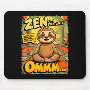 Vintage Faultier Yoga Lustig Retro Comic Meditatio Mousepad