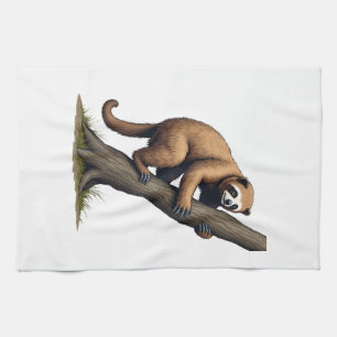 Vintage-Faultier-Zeichnung Wildlife-Grafik (2) Geschirrtuch