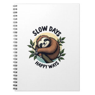 Vintage Faultier-Zitat Entspanntes Natur-Grafik 2 Notizblock