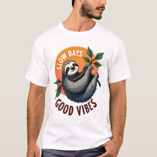 Vintage Faultier-Zitat Nimm dir Zeit Retro Art 2 T-Shirt