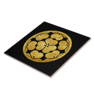 Vintage-Faux-Gold-Chosokabe-Japan-Mon-orientalisch Fliese