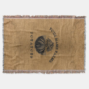 Vintage-Faux-Jute-Kartoffelsack-Vorlage Decke