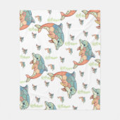 Vintage-Faux-Quilt-Patchwork-Delfin-Design  Fleecedecke (Vorderseite)