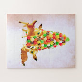 Vintage Fawns von Gumdrop Weihnachtsbaum Puzzle (Horizontal)