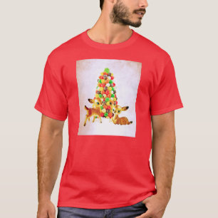 Vintage Fawns von Gumdrop Weihnachtsbaum T-Shirt