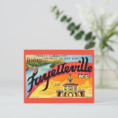 Vintage Fayetteville NC Grüße  Postkarte (Stehend Vorderseite)