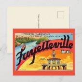 Vintage Fayetteville NC Grüße  Postkarte (Vorne/Hinten)