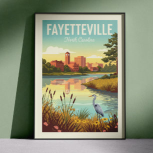 Vintage Fayetteville North Carolina Poster