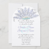 Vintage Feather Fan Wedding Einladung (Vorderseite)