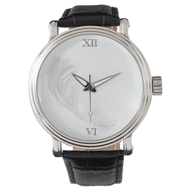 Vintage Feather Watch Armbanduhr (Vorderseite)