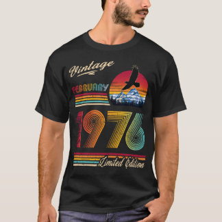 Vintage Februar 1976 50. Geburtstag 50 Jahre Gebur T-Shirt
