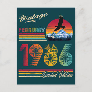 Vintage Februar 1986 40. Geburtstag 40 Jahre Gebur Feiertagspostkarte