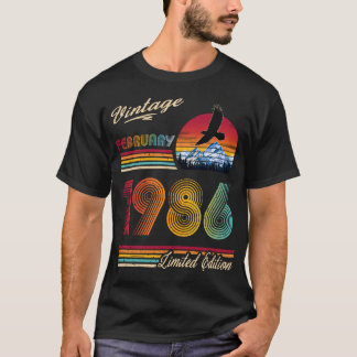 Vintage Februar 1986 40. Geburtstag 40 Jahre Gebur T-Shirt