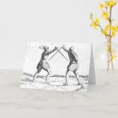 Vintage fechtende Anmerkungs-Doppelkarte Karte (Gelbe Blume)