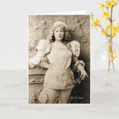 Vintage Fechtenhauptanmerkungs-Karte Karte (Gelbe Blume)