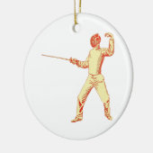 Vintage Fechter-Illustration Keramik Ornament (Links)