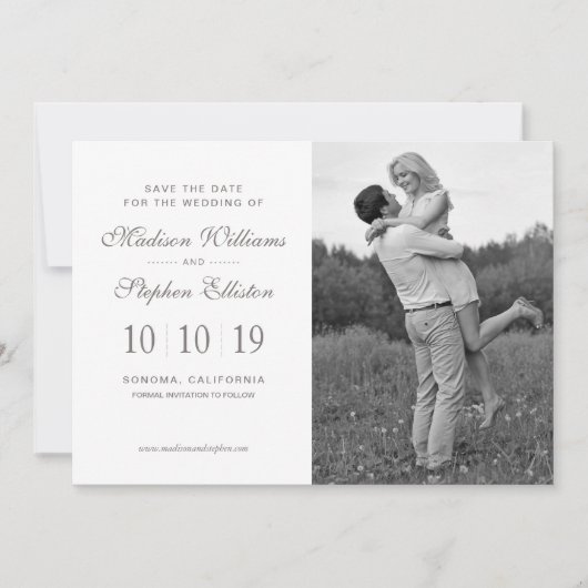 Vintage Feder- und Blumenmuster - Save the Date (Vorderseite)
