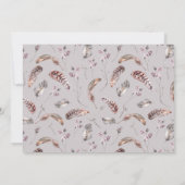 Vintage Feder- und Blumenmuster - Save the Date (Rückseite)