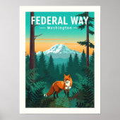 Vintage Federal Way Washington Poster (Vorne)