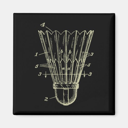 Vintage Federball-Shuttle-Blueprint-Patent Magnet (Vorne)