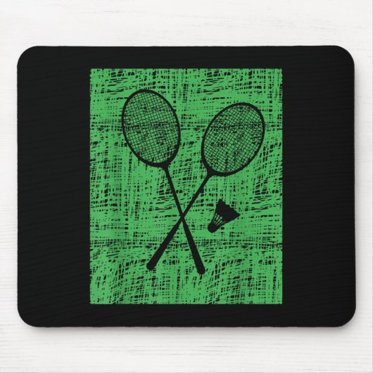 Vintage-Federballschläger und Federball  Mousepad (Vorne)