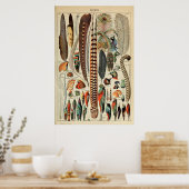 Vintage Federdruckplatten Wand an Wand Dekoration (Küche)