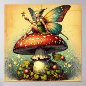 Vintage Fee auf einem Retro-Pilz-Museum Poster (Vorne)