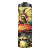 Vintage Fee auf einem Retro-Pilz-Museum Thermosbecher (Vorderseite)