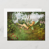 Vintage Fee auf einer Swing-Postkarte Postkarte (Vorne/Hinten)