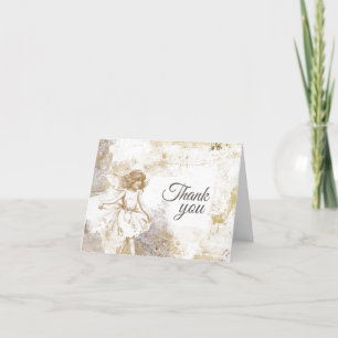 Vintage-Fee Gold Silber Danke Karte Skript