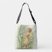 Vintage Fee mit Lilien Tragetaschen Mit Langen Trägern (Rückseite)