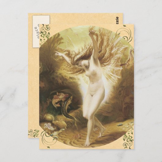 Vintage Fee Postkarte (Vorne/Hinten)